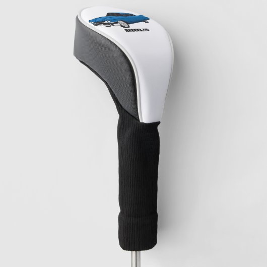 Koel blauw 1959 klassieke auto golfheadcover (Schuin)