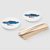 Koel blauw 1959 klassieke auto handwaaier (Niet-gemonteerd)
