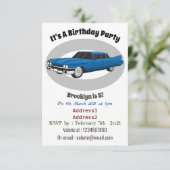 Koel blauw 1959 klassieke auto kaart (Staand voorkant)