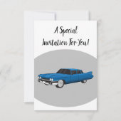 Koel blauw 1959 klassieke auto kaart (Achterkant)