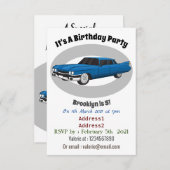 Koel blauw 1959 klassieke auto kaart (Voorkant / Achterkant)