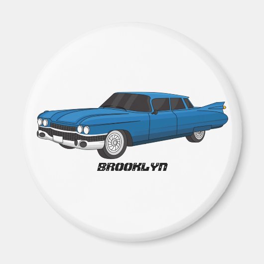 Koel blauw 1959 klassieke auto magneet (Voorkant)