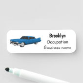 Koel blauw 1959 klassieke auto naamplaatje (In situ)