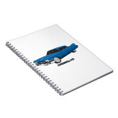 Koel blauw 1959 klassieke auto notitieboek (Rechterzijde)