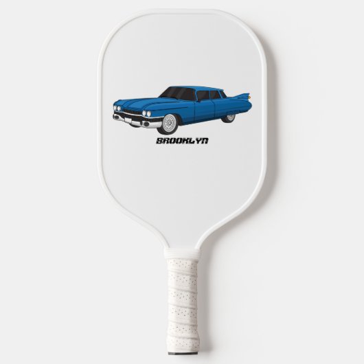 Koel blauw 1959 klassieke auto pickleball paddle (Voorkant)