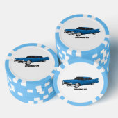 Koel blauw 1959 klassieke auto poker chips (Opstapeling)