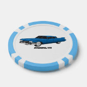 Koel blauw 1959 klassieke auto poker chips (Enkel)
