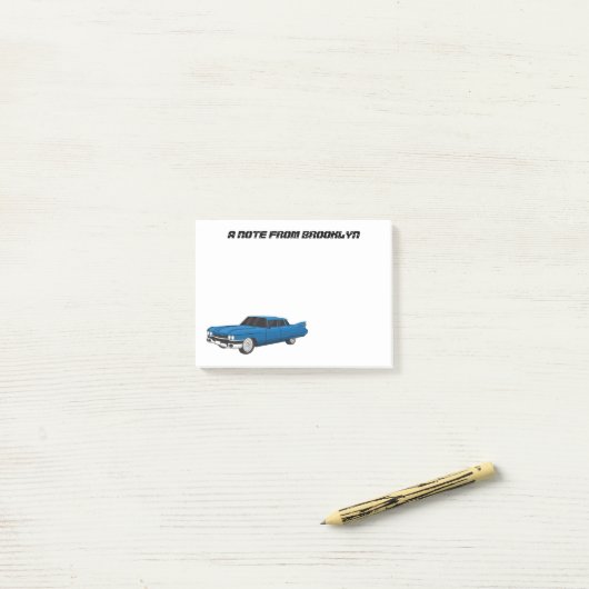Koel blauw 1959 klassieke auto post-it® notes (Op bureau)