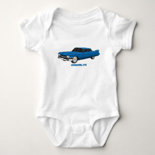 Koel blauw 1959 klassieke auto romper