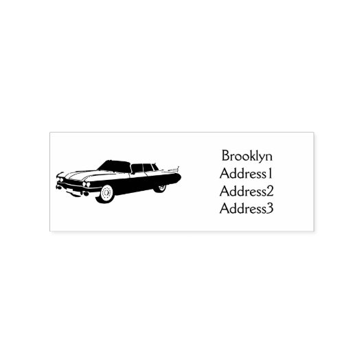 Koel blauw 1959 klassieke auto rubberstempel (Afrduk)