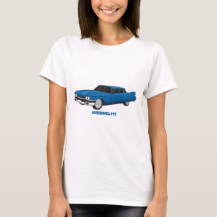 Koel blauw 1959 klassieke auto t-shirt
