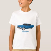 Koel blauw 1959 klassieke auto t-shirt (Voorkant)