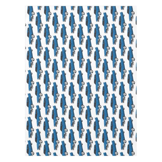 Koel blauw 1959 klassieke auto tafelkleed (Voorkant)