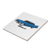 Koel blauw 1959 klassieke auto tegeltje (Zijkant)