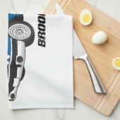 Koel blauw 1959 klassieke auto theedoek (Quarter Fold)