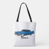 Koel blauw 1959 klassieke auto tote bag (Achterkant)