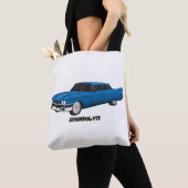 Koel blauw 1959 klassieke auto tote bag (Dichtbij)