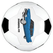 Koel blauw 1959 klassieke auto voetbal (Gedraaid)
