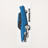Koel blauw 1959 klassieke auto yogamat (Achterkant)