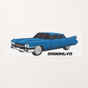 Koel blauw 1959 klassieke auto yogamat