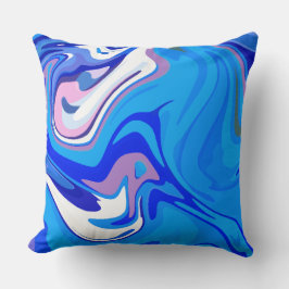 Koel Blauw Abstract Draaiend Ontwerp Kussen