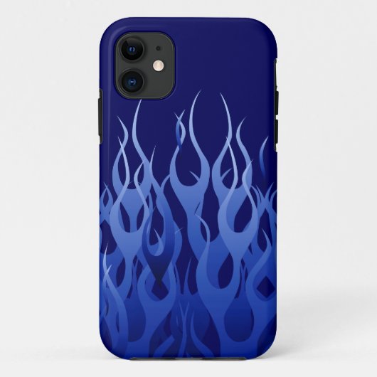 Koel Blauw Auto Racing Vlammen Case-Mate iPhone Case (Achterkant)