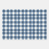 Koel blauw betegeld plaid patroon inpakpapier vel (Voorkant)