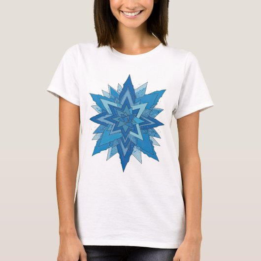 Koel Blauw BEVROREN Stout Ontwerp T-shirt (Voorkant)