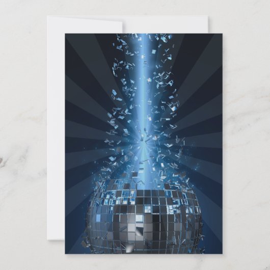 Koel Blauw Disco Bal Feest Kaart (Achterkant)