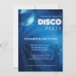 Koel Blauw Disco Bal Feest Kaart