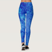 Koel blauw en unieke waterpatronen leggings (Achterkant)