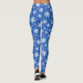 Koel blauw en wit sneeuwvlokken Waterverf Leggings (Achterkant)