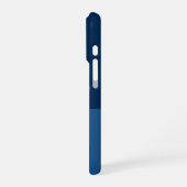 Koel Blauw Geometrisch Patroon Monogram iPhone Cas Hoesje (Linkerkant)