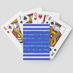 Koel Blauw Geometrische Strepen Pokerkaarten