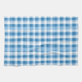 Koel blauw geruit tegelpatroon theedoek (Horizontaal)