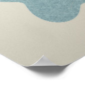 Koel Blauw & Jade Abstracte Muur Kunst Poster (Hoek)