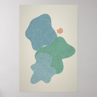 Koel Blauw & Jade Abstracte Muur Kunst Poster