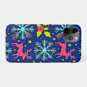 Koel Blauw Kerst Rendier Patroon Ontwerp Case-Mate iPhone Case (Achterkant (horizontaal))