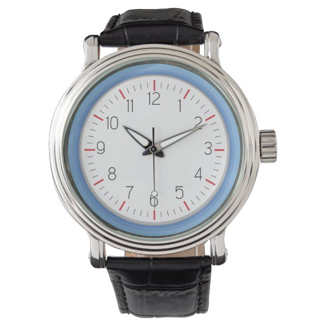 Koel Blauw Lijst Tarnish Horloge (Voorkant)
