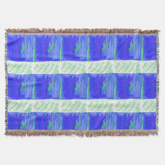 Koel Blauw Nauwe Abstracte Deken (Voorkant)