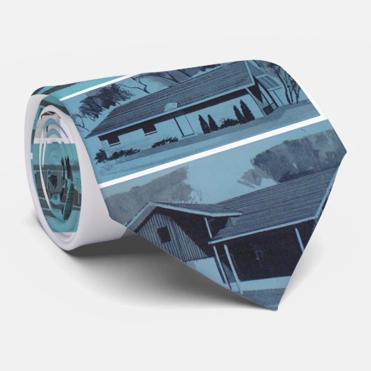 Koel blauw nieuwkomer moderne woningen stropdas (Opgerold)