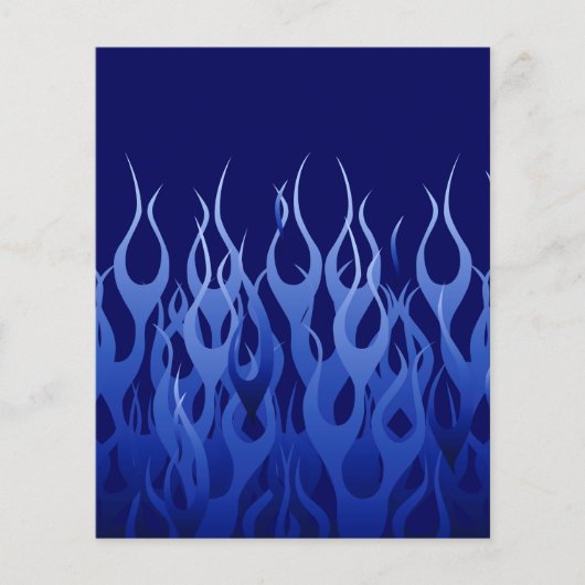 Koel Blauw op Blauwe Racing Vlammen decoratief Flyer (Voorkant)