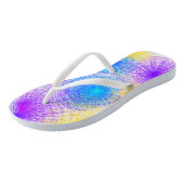 Koel Blauw Paarse Gele Spiralen Teenslippers (Schuin)