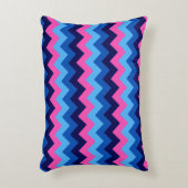 Koel Blauw Roze Chevron Patroon Accent Kussen (Voorkant(Verticaal))