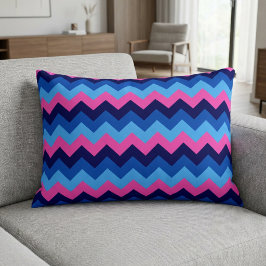 Koel Blauw Roze Chevron Patroon Accent Kussen