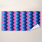 Koel Blauw Roze Chevron Patroon Badhanddoek (Badhanddoek)