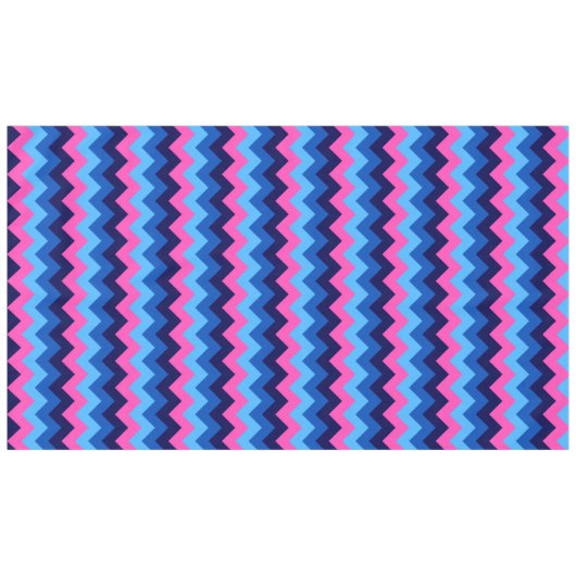 Koel Blauw Roze Chevron Patroon Groot Tafelkleed (Voorkant (Horizontaal))