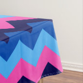 Koel Blauw Roze Chevron Patroon Groot Tafelkleed (Voorbeeld)