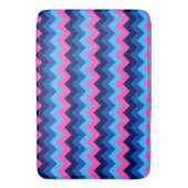 Koel Blauw Roze Chevron Patroon Grote Badmat (Voorkant Verticaal)