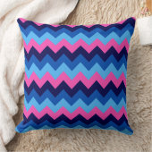 Koel Blauw Roze Chevron Patroon Grote Worp Kussen (Deken)